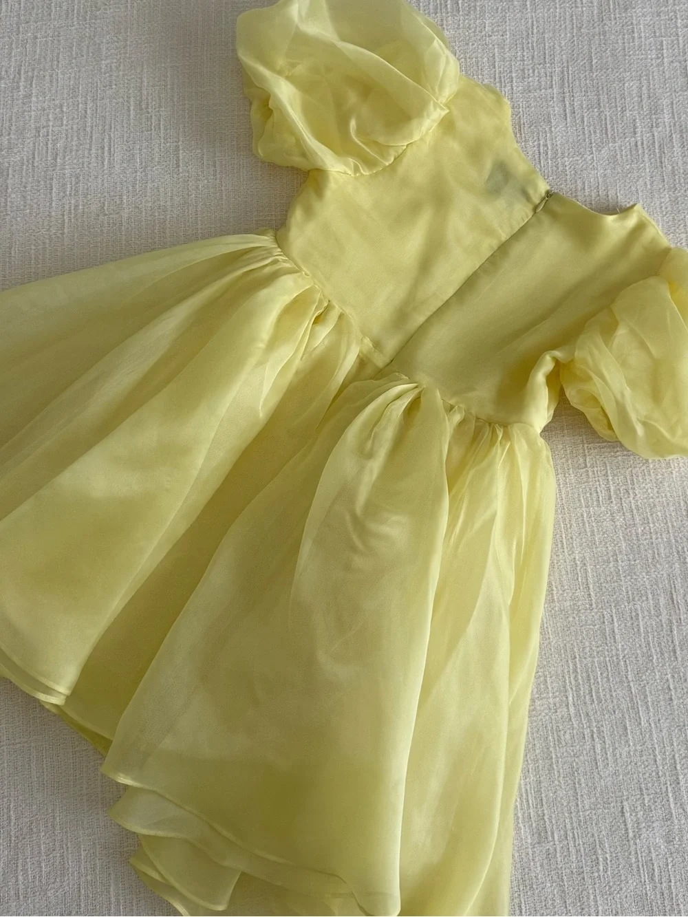Bardot Girls Yellow Puff Sleeve Formal Dress